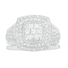 Thumbnail Image 4 of 1.23 CT. T.W. Composite Diamond Cushion Frame Multi-Row Vintage-Style Bridal Set in 10K White Gold