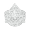Thumbnail Image 4 of 1.23 CT. T.W. Composite Pear Diamond Frame Multi-Row Vintage-Style Bridal Set in 10K White Gold