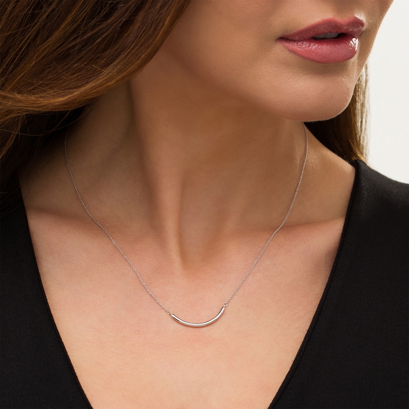 Vera Wang Love Collection Curved Bar Wedding Party Gifts Necklace in Sterling Silver|Peoples Jewellers