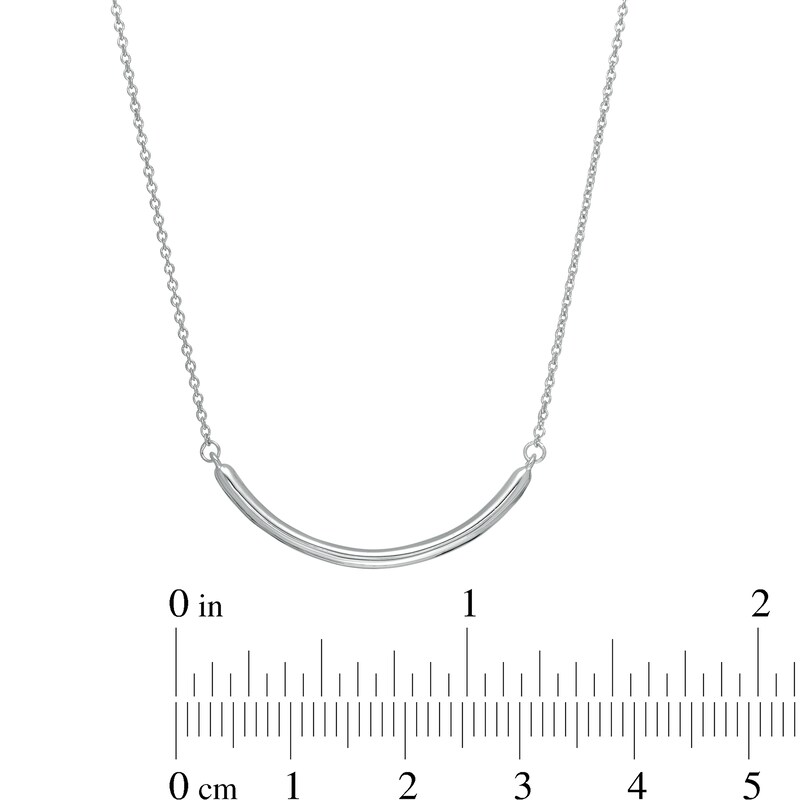 Vera Wang Love Collection Curved Bar Wedding Party Gifts Necklace in Sterling Silver