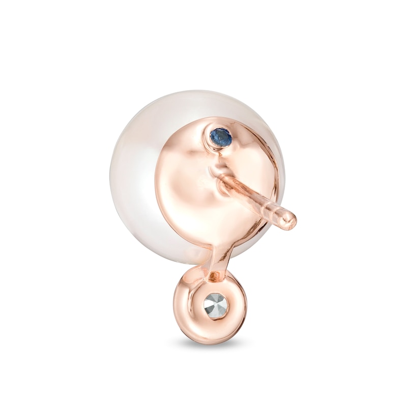 Main Image 3 of Vera Wang Love Collection Pearl and White Topaz Wedding Party Gifts Earrings in 14K Rose Gold Vermail