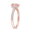 Thumbnail Image 3 of Pear-Shaped Morganite and 0.13 CT. T.W. Diamond Ring in 10K Rose Gold