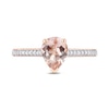 Thumbnail Image 4 of Pear-Shaped Morganite and 0.13 CT. T.W. Diamond Ring in 10K Rose Gold