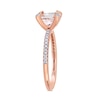 Thumbnail Image 2 of Oval Morganite and 0.10 CT. T.W. Diamond Ring in 10K Rose Gold