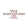 Thumbnail Image 3 of Oval Morganite and 0.10 CT. T.W. Diamond Ring in 10K Rose Gold