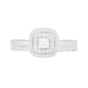 Thumbnail Image 2 of 0.37 CT. T.W. Princess-Cut Diamond Double Cushion Frame Bridal Set in 10K White Gold