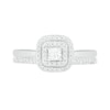 0.37 CT. T.W. Princess-Cut Diamond Double Cushion Frame Bridal Set in 10K White Gold