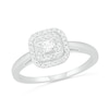 Thumbnail Image 3 of 0.37 CT. T.W. Princess-Cut Diamond Double Cushion Frame Bridal Set in 10K White Gold
