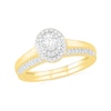 Thumbnail Image 0 of 0.37 CT. T.W. Oval Diamond Double Frame Bridal Set in 10K Gold