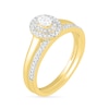 Thumbnail Image 1 of 0.37 CT. T.W. Oval Diamond Double Frame Bridal Set in 10K Gold