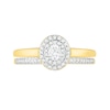 Thumbnail Image 2 of 0.37 CT. T.W. Oval Diamond Double Frame Bridal Set in 10K Gold