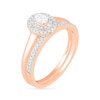 Thumbnail Image 1 of 0.37 CT. T.W. Oval Diamond Double Frame Bridal Set in 10K Rose Gold
