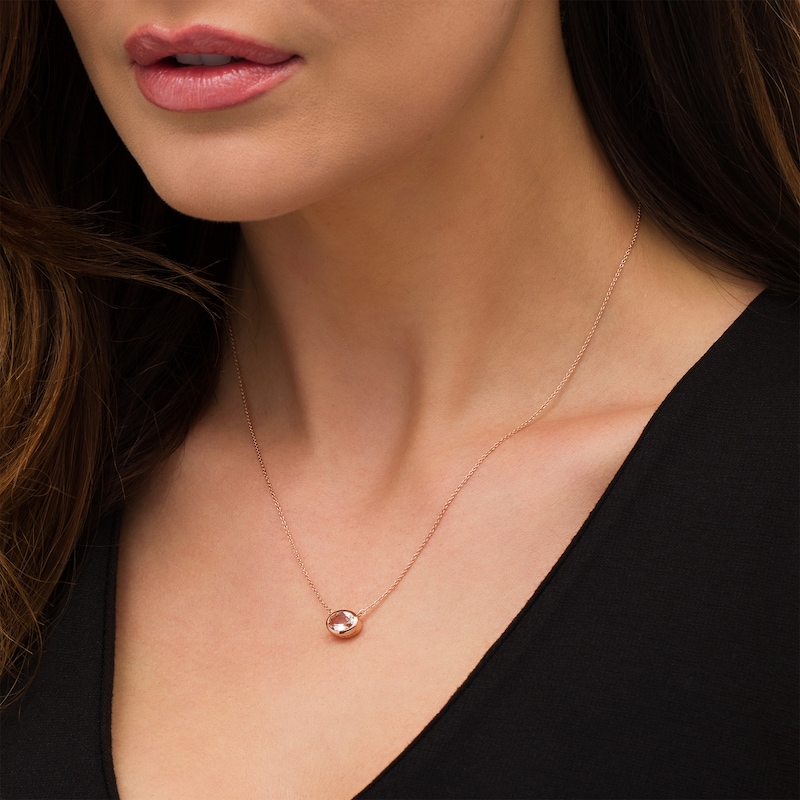 Main Image 2 of Vera Wang Love Collection Wedding Party Gifts Sideways Morganite Necklace in 14K Rose Gold Vermeil