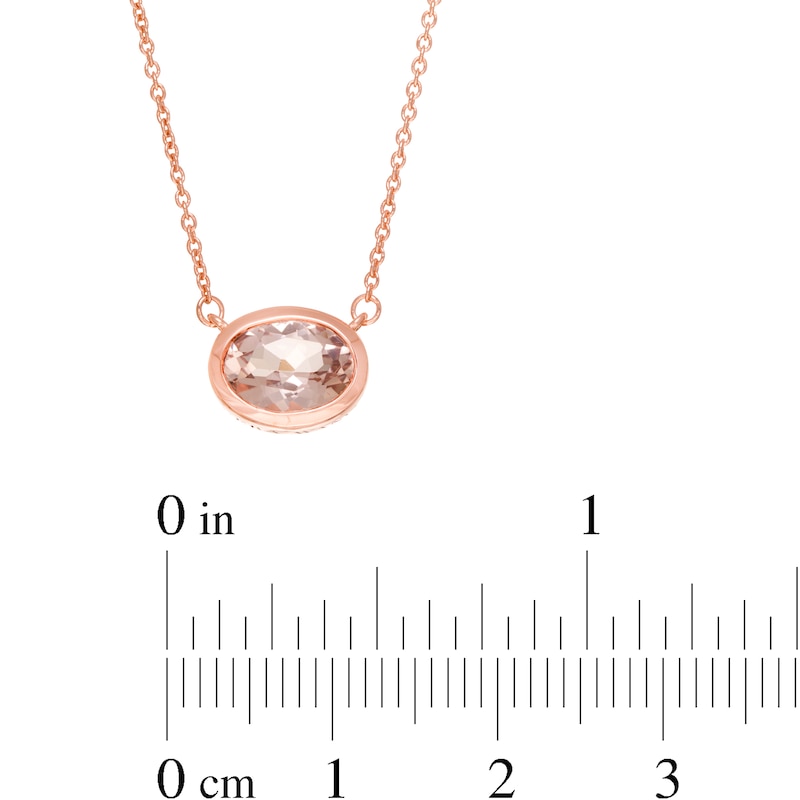 Main Image 4 of Vera Wang Love Collection Wedding Party Gifts Sideways Morganite Necklace in 14K Rose Gold Vermeil
