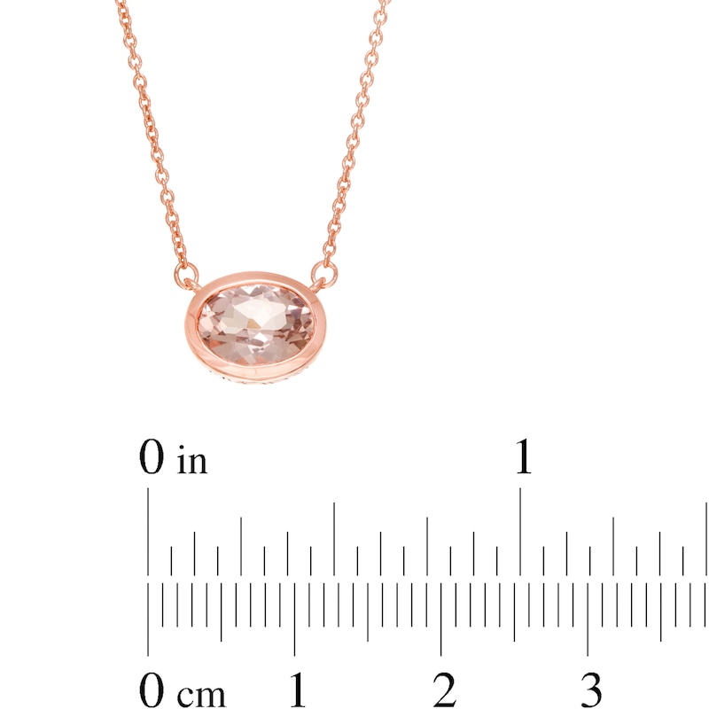 Vera Wang Love Collection Wedding Party Gifts Sideways Morganite Necklace in 14K Rose Gold Vermeil