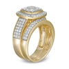 Thumbnail Image 3 of 1.29 CT. T.W. Composite Cushion Diamond Frame Multi-Row Vintage-Style Bridal Set in 10K Gold
