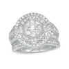 Thumbnail Image 0 of 1.23 CT. T.W. Composite Diamond Multi-Row Vintage-Style Bridal Set in 10K White Gold