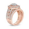 Thumbnail Image 2 of 1.23 CT. T.W. Composite Oval Diamond Scallop Frame Vintage-Style Bridal Set in 10K Rose Gold
