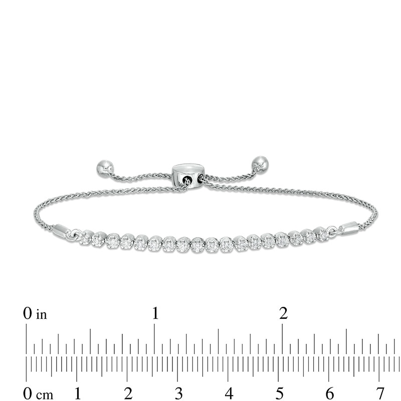 0.45 CT. T.W. Diamond Bolo Bracelet in Sterling Silver - 9.5"