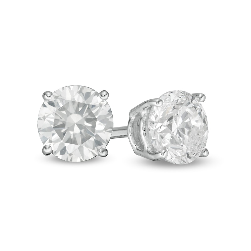 Main Image 1 of 0.80 CT. T.W. Diamond Solitaire Stud Earrings in 10K White Gold (I/I3)