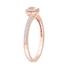 Thumbnail Image 2 of 5.0mm Heart-Shaped Morganite and 0.08 CT. T.W. Diamond Ring in 10K Rose Gold