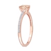 Thumbnail Image 2 of 5.0mm Cushion-Cut Morganite and 0.08 CT. T.W. Diamond Ring in 10K Rose Gold
