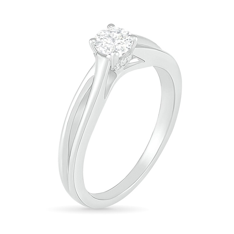 0.40 CT. T.W. Diamond Solitaire Split Shank Engagement Ring in 10K White Gold (J/I3)