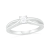 Thumbnail Image 0 of 0.39 CT. T.W. Princess-Cut Diamond Solitaire Split Shank Engagement Ring in 10K White Gold (J/I3)