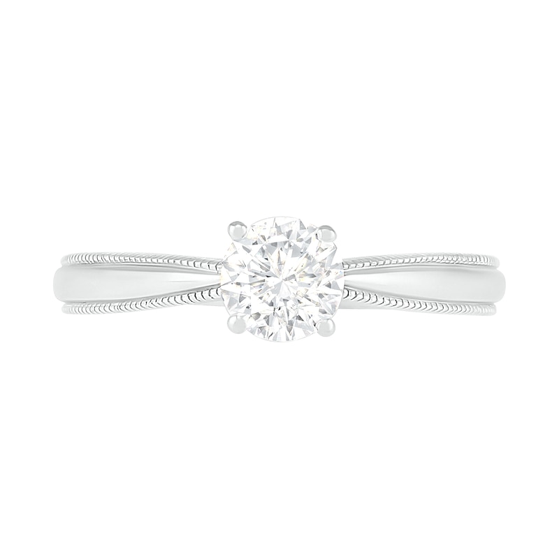0.62 CT. T.W. Diamond Solitaire Vintage-Style Engagement Ring in 14K White Gold (I/I2)
