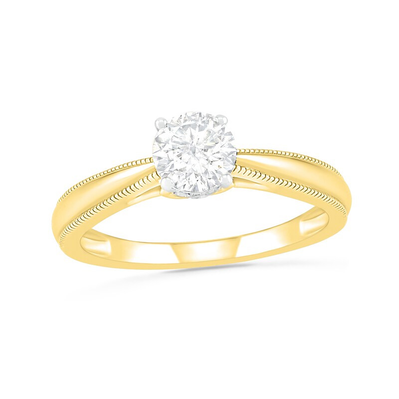 0.62 CT. T.W. Diamond Solitaire Vintage-Style Engagement Ring in 14K Gold (I/I2)