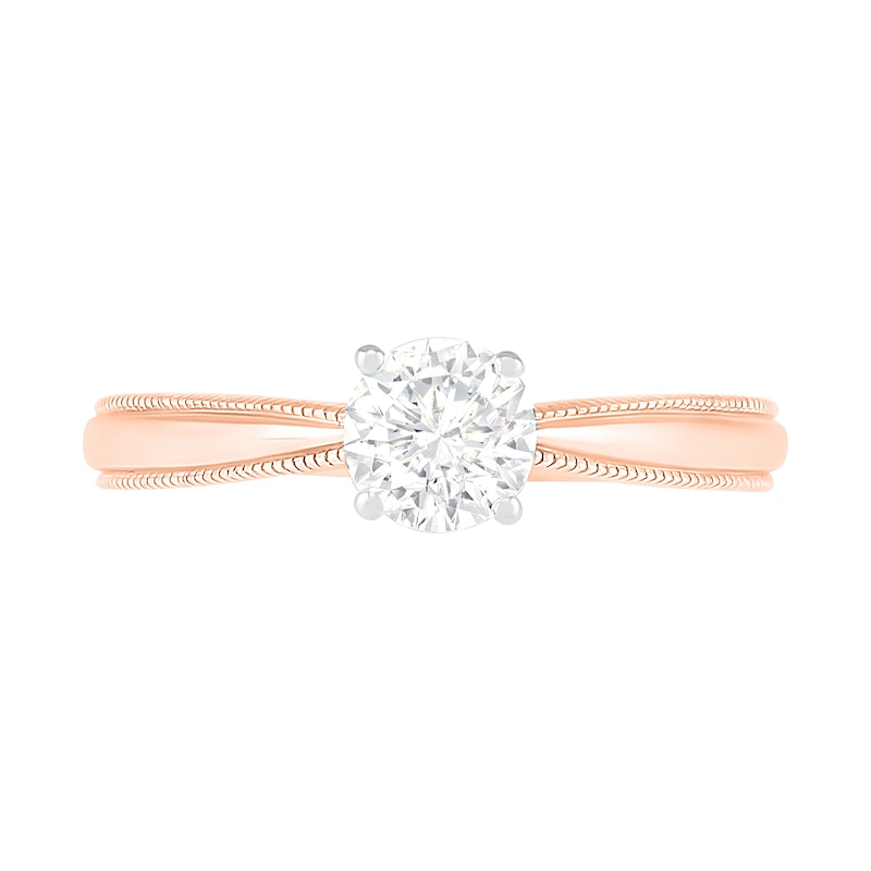 0.62 CT. T.W. Diamond Solitaire Vintage-Style Engagement Ring in 14K Rose Gold (I/I2)