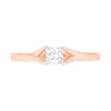 Thumbnail Image 2 of 0.37 CT. T.W. Princess-Cut Diamond Solitaire Split Shank Engagement Ring in 10K Rose Gold (J/I3)