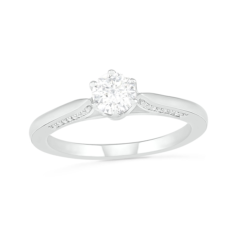 0.45 CT. T.W. Diamond Solitaire Engagement Ring in 10K White Gold (J/I3)