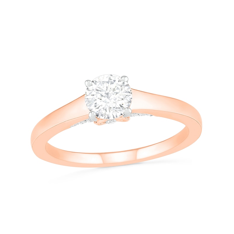 0.65 CT. T.W. Diamond Solitaire Engagement Ring in 14K Rose Gold (I/I2)