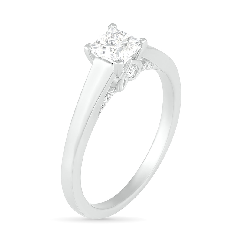 0.65 CT. T.W. Princess-Cut Diamond Solitaire Engagement Ring in 14K White Gold (I/I2)