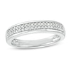 Thumbnail Image 1 of Men's 0.29 CT. T.W. Diamond Double Row Wedding Band in 10K White Gold
