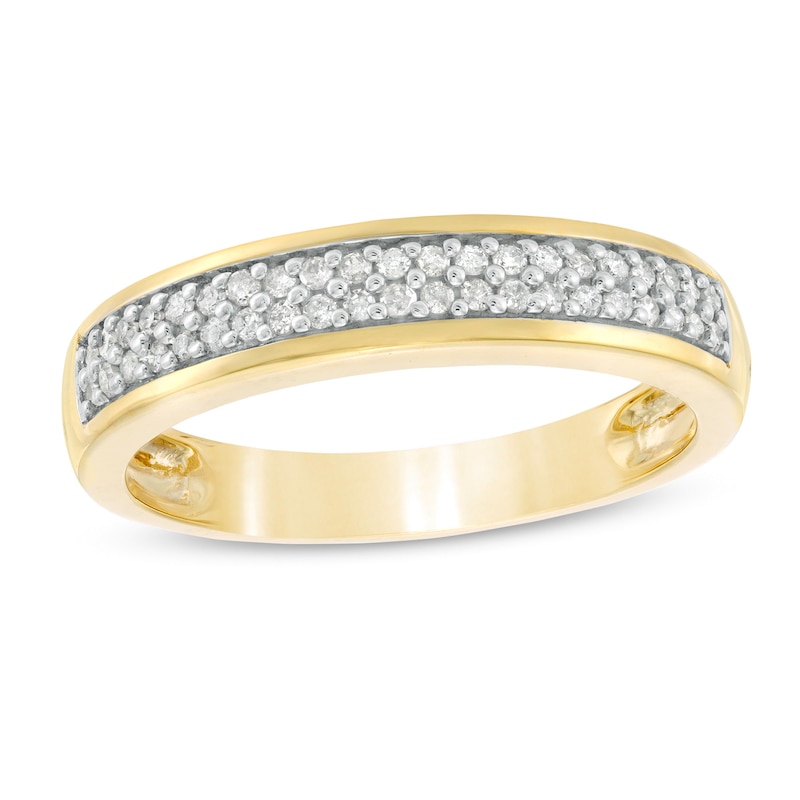 0.29 CT. T.W. Diamond Double Row Wedding Band in 10K Gold