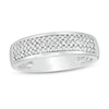 Thumbnail Image 0 of Men's 0.37 CT. T.W. Diamond Triple Row Wedding Band in 10K White Gold