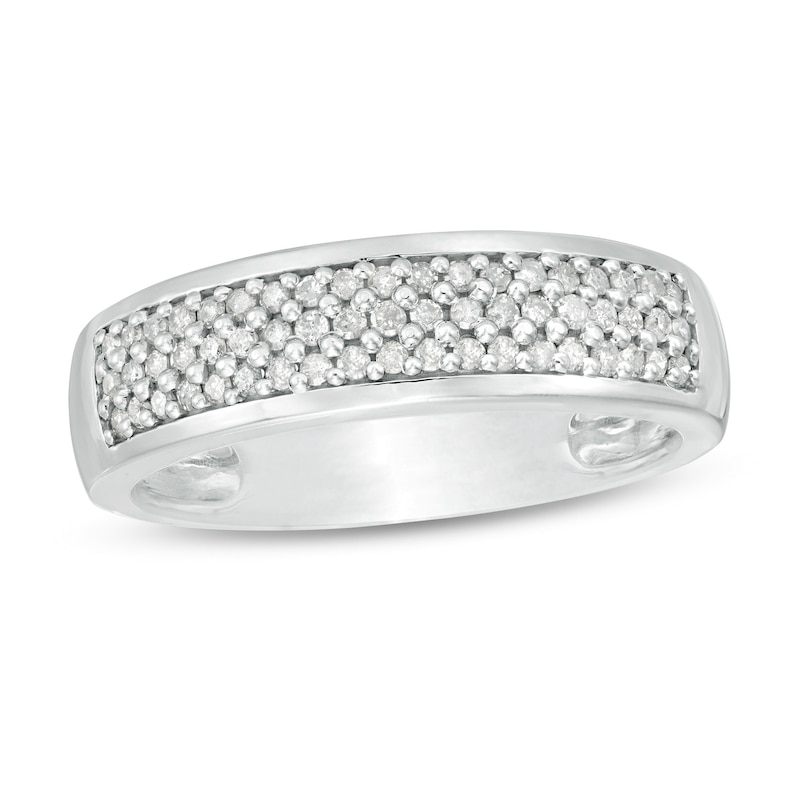 Men's 0.37 CT. T.W. Diamond Triple Row Wedding Band in 10K Gold|Peoples Jewellers