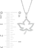 Thumbnail Image 2 of 0.20 CT. T.W. Diamond Maple Leaf Outline Pendant in Sterling Silver