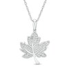 Thumbnail Image 1 of 0.25 CT. T.W. Diamond Maple Leaf Pendant in Sterling Silver
