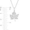 Thumbnail Image 3 of 0.25 CT. T.W. Diamond Maple Leaf Pendant in Sterling Silver