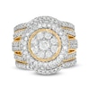 Thumbnail Image 1 of 2.23 CT. T.W. Multi-Diamond Multi-Row Vintage-Style Three Piece Bridal Set in 10K Gold