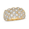 Thumbnail Image 0 of 0.95 CT. T.W. Composite Diamond Quilted Multi-Row Vintage-Style Ring in 10K Gold