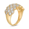 Thumbnail Image 2 of 0.95 CT. T.W. Composite Diamond Quilted Multi-Row Vintage-Style Ring in 10K Gold