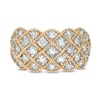 Thumbnail Image 3 of 0.95 CT. T.W. Composite Diamond Quilted Multi-Row Vintage-Style Ring in 10K Gold