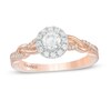 Thumbnail Image 1 of Kleinfeld® 0.45 CT. T.W. Diamond Frame Twist Shank Engagement Ring in 14K Rose Gold