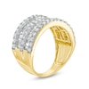 Thumbnail Image 2 of 1.96 CT. T.W. Baguette and Round Diamond Multi-Row Ring in 10K Gold