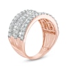 Thumbnail Image 2 of 1.96 CT. T.W. Baguette and Round Diamond Multi-Row Ring in 10K Rose Gold
