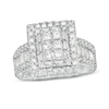 Thumbnail Image 0 of 1.45 CT. T.W. Princess-Cut Diamond Frame Multi-Row Engagement Ring in 10K White Gold